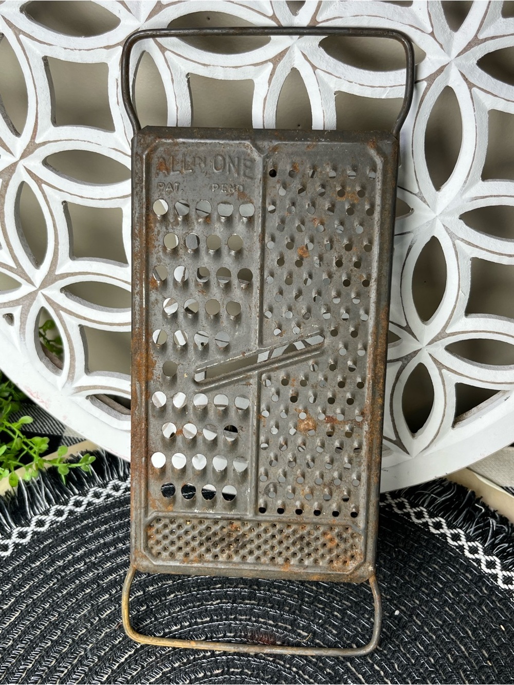 Vintage Metal Cheese Grater: Rustic Kitchen For Decoration Purposes Only